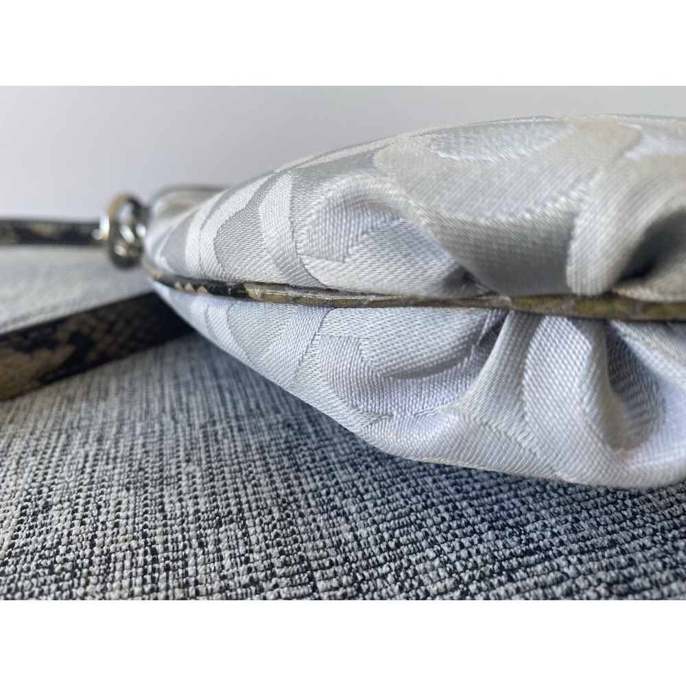 Coach Madison Crossbody Signature Jacquard Coach & Snake & Leather Strap Silver - Picture 4 of 8